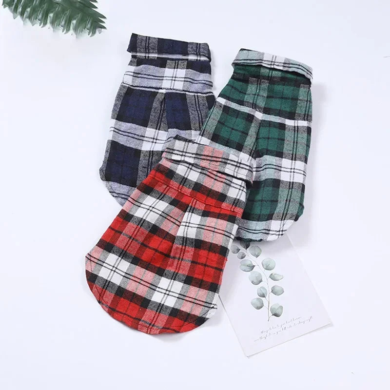Stylish Plaid Dog Shirts | Trendy Summer Wear for Small Pets