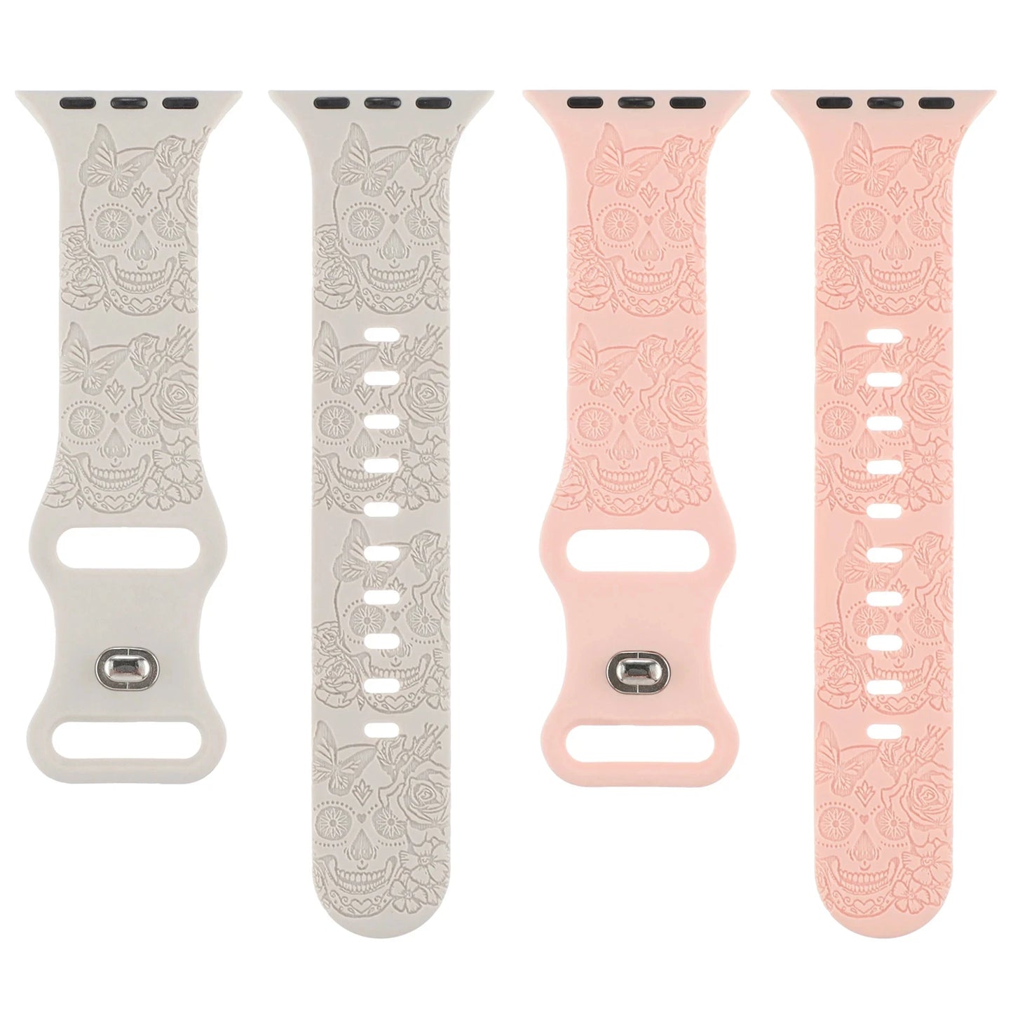 Gothic Skull Engraved Silicone Strap for Smartwatches