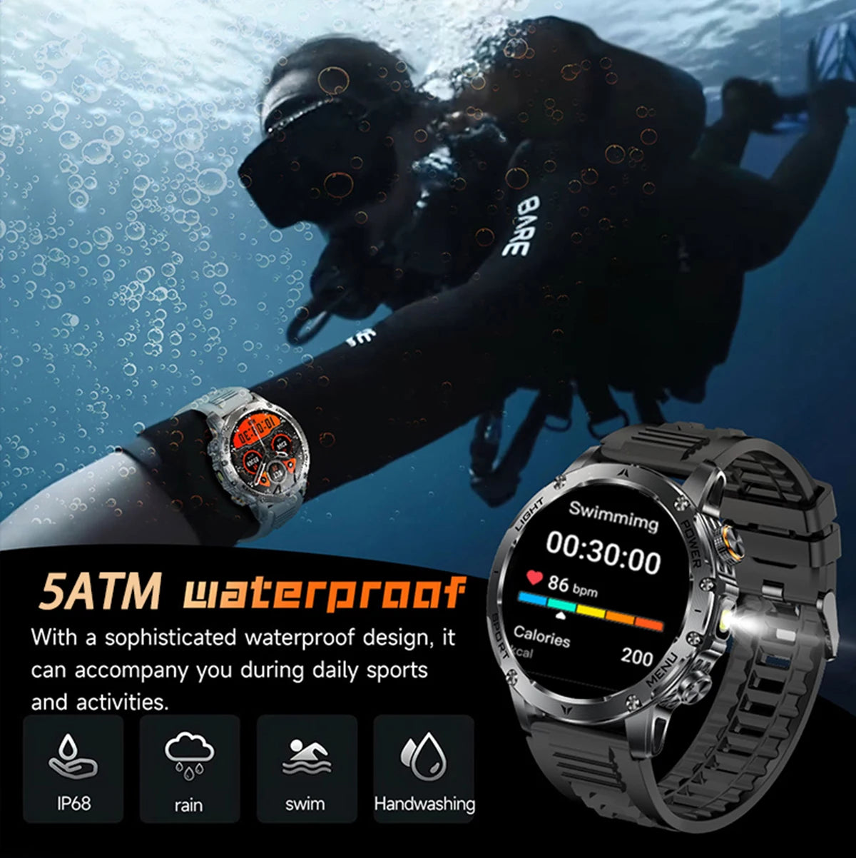 Rugged Military Smart Watch with GPS | Ultimate Fitness Tracker