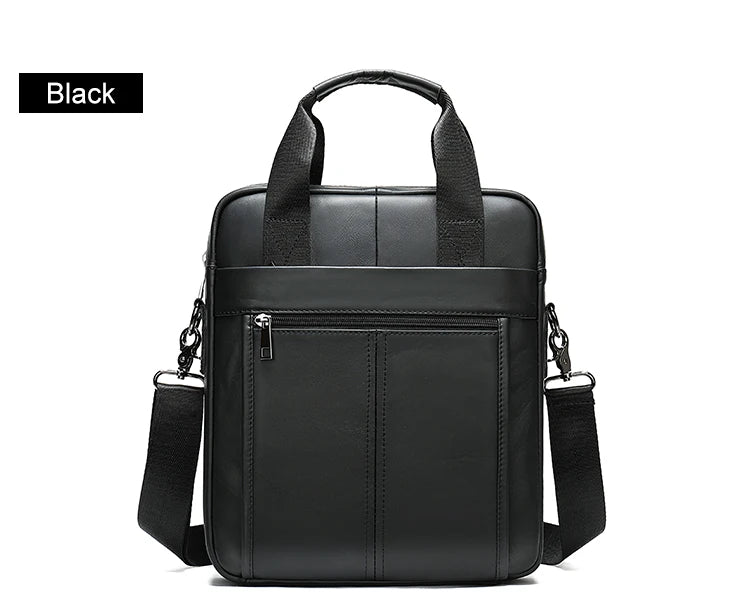Bolso bandolera de cuero genuino para hombre | Elegante maletín para portátil