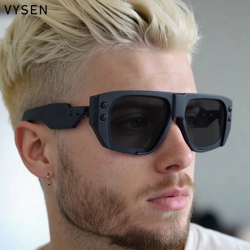 Polarized Steampunk Square Sunglasses for Men | Trendy Fashion Eyewear