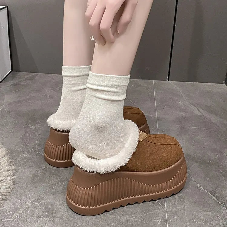 Women's Platform Fur Slippers | Cozy Stylish Winter Mules