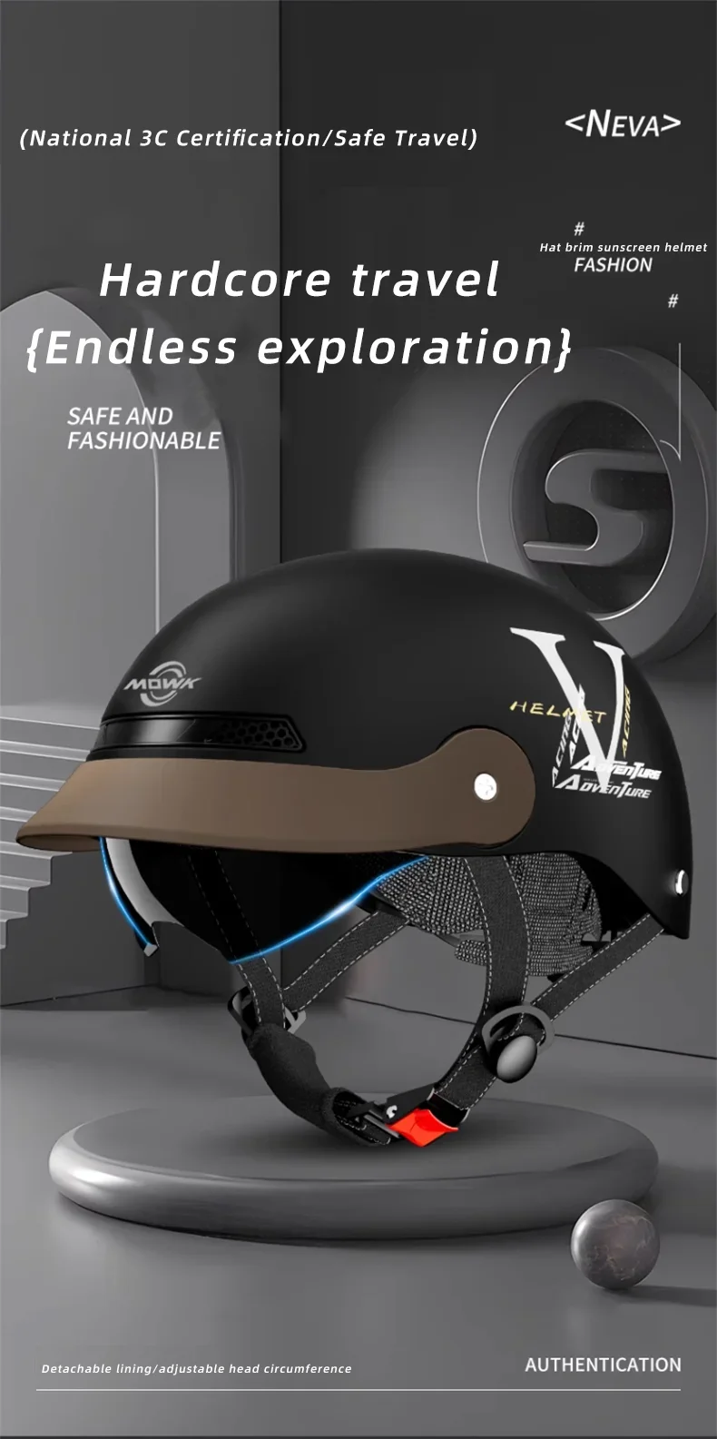 Summer Breathable Open Face Motorcycle Helmet for Adults