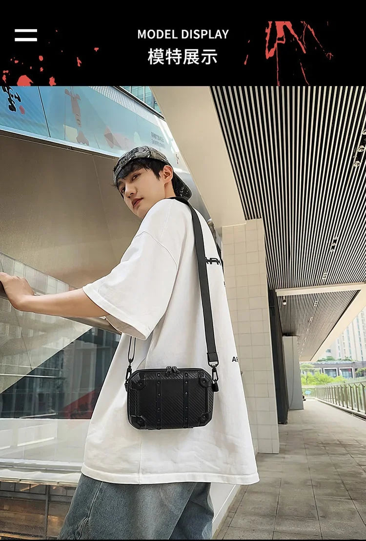 Luxury Mini Messenger Bag for Men | Stylish Pu Leather Crossbody