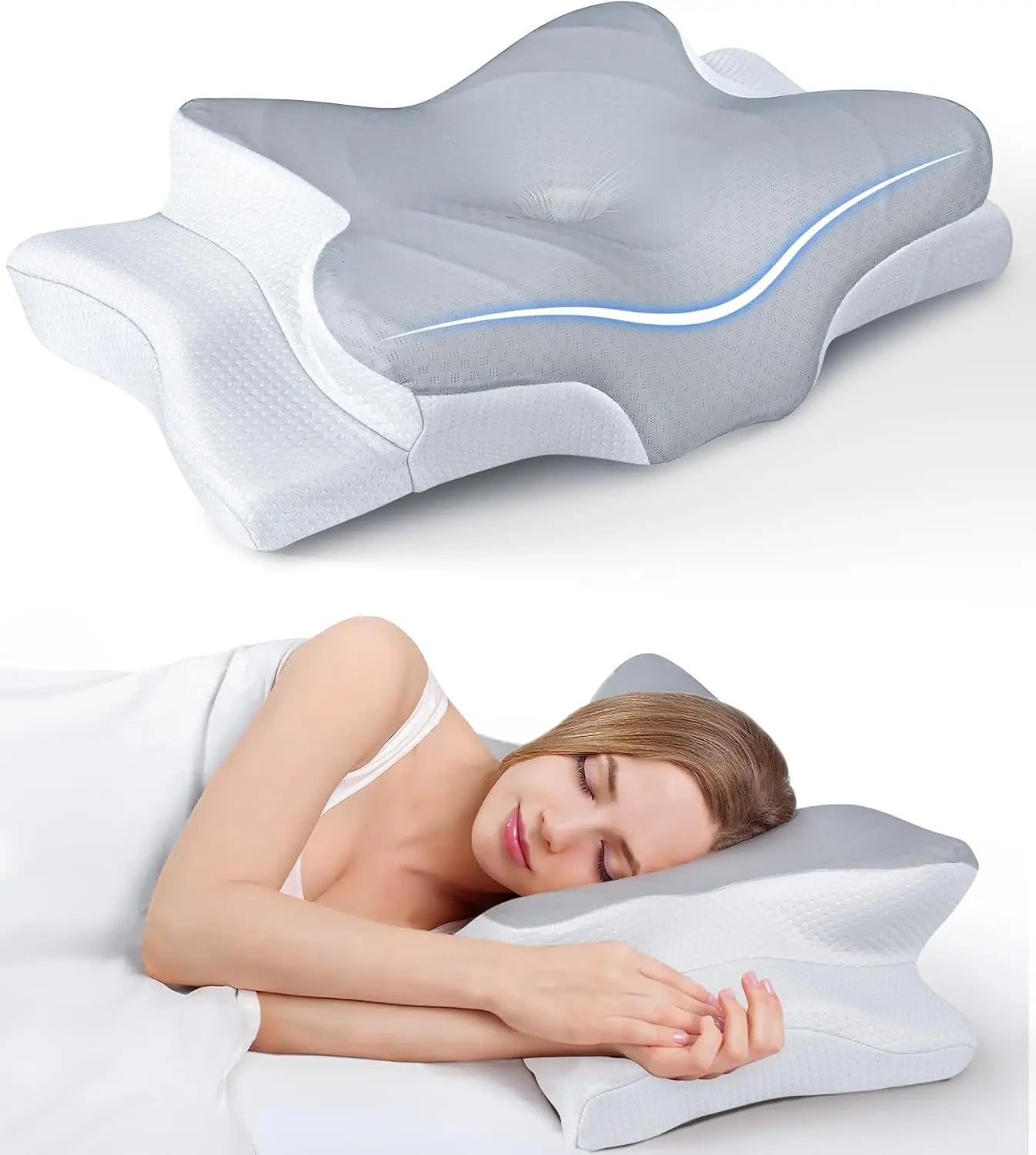 Ergonomic Memory Foam Neck Support Pillows for Pain Relief