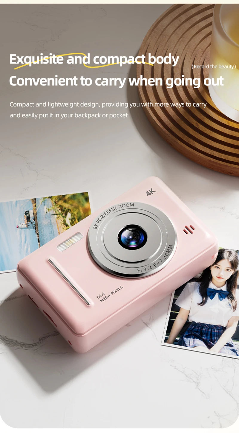 Portable 4K CCD Retro Digital Camera | 50MP Autofocus Photography