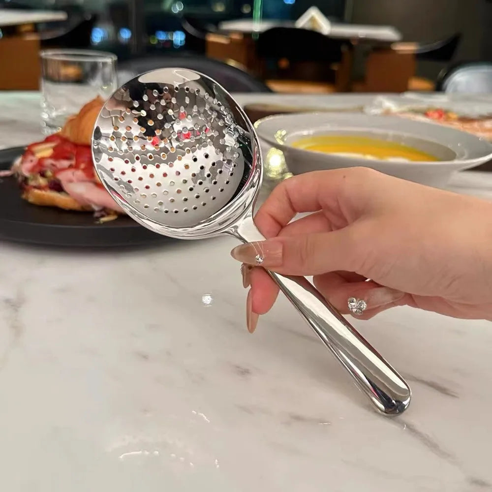 Large Stainless Steel Round Spoon | Perfect Kitchen Utensil
