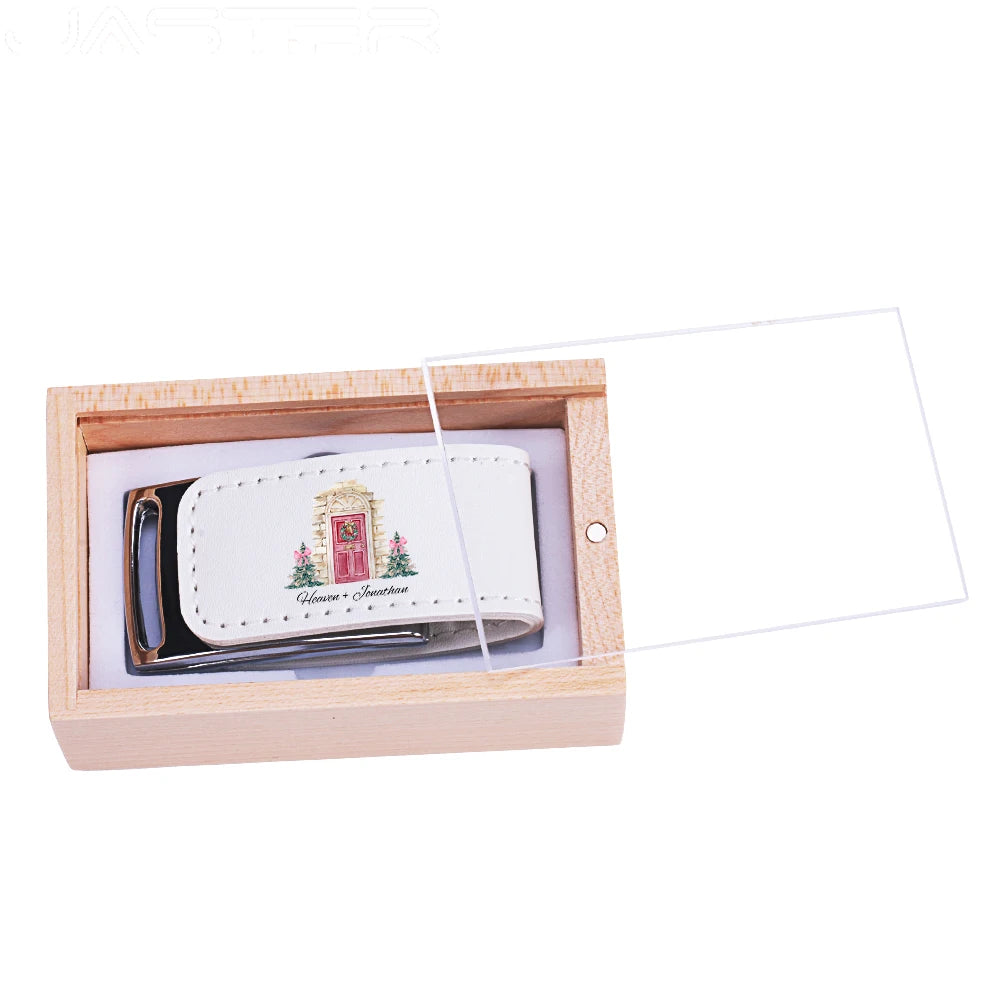 Transparent Cover Wooden USB Flash Drive | Custom Logo Options