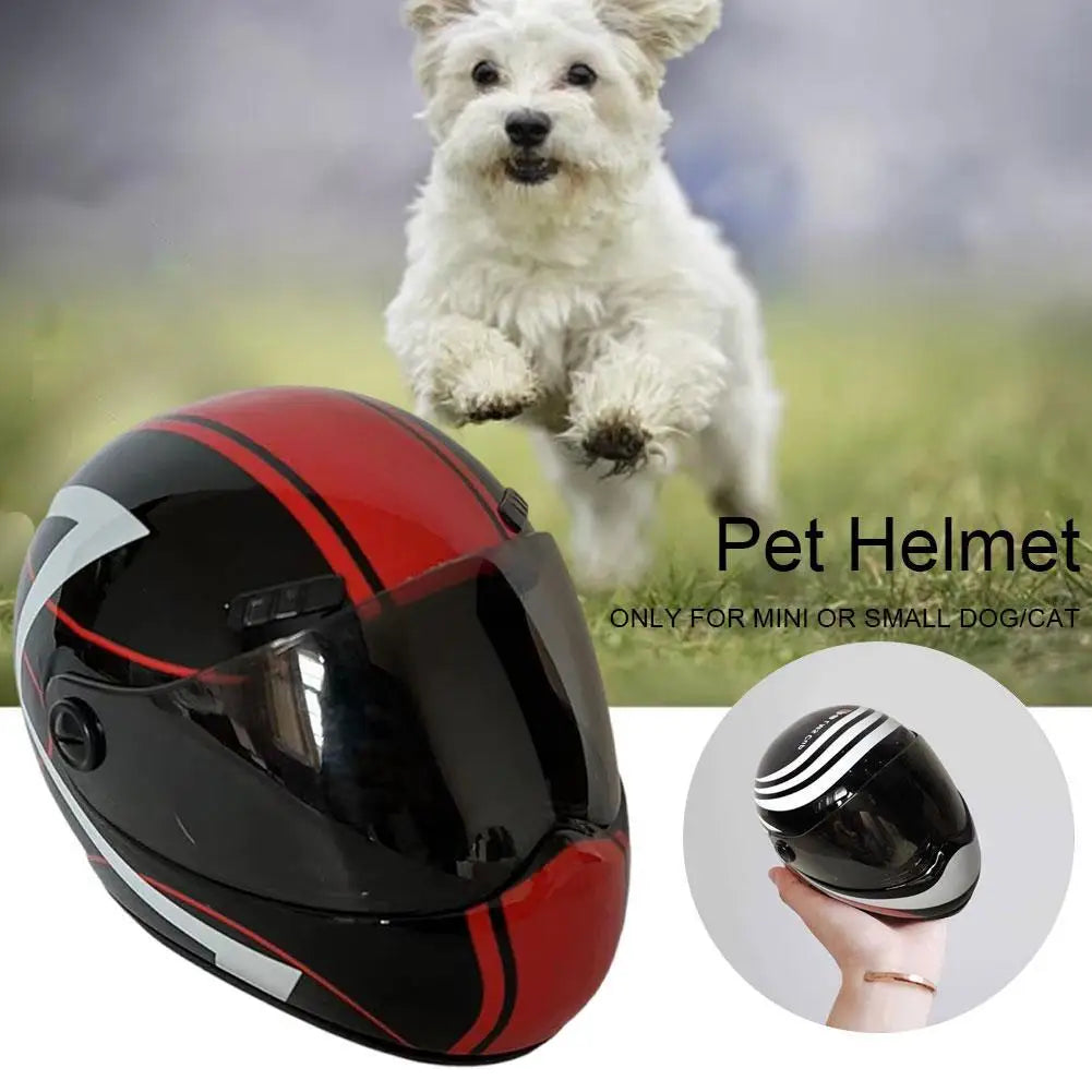 Small Pet Motorcycle Helmet | Protective Hard Hat for Dogs & Cats