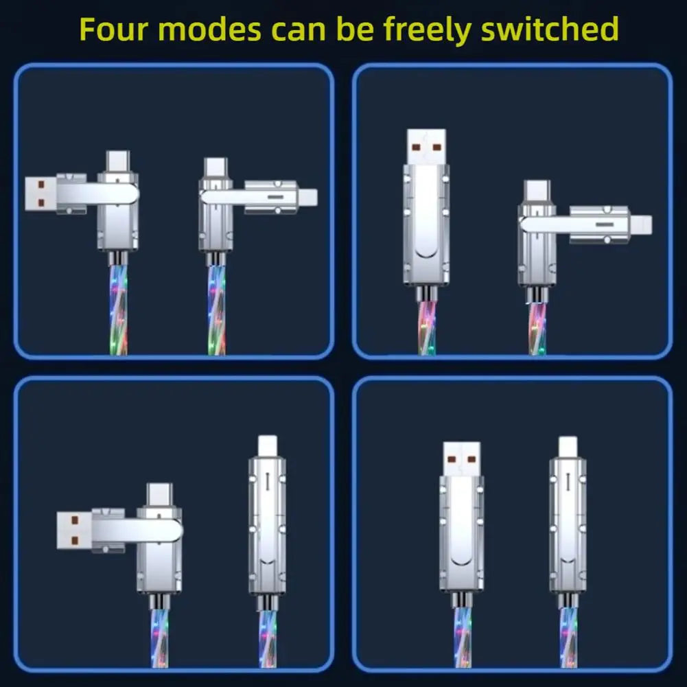 Multicolor Fast Charging LED USB Cable | 4 in 1 Type C Cable