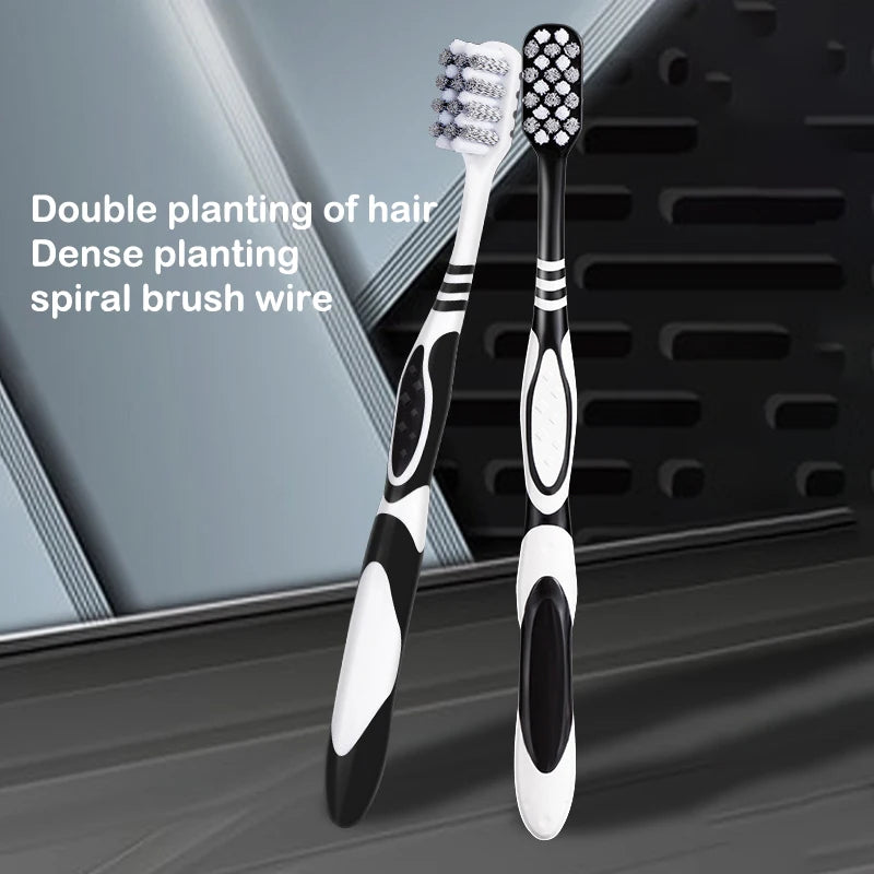 2Pcs Mouth Clean Toothbrush Ultra-Fine Soft Hard Bristle Toothbrush Deep Cleaning For Adults Whitening Teeth