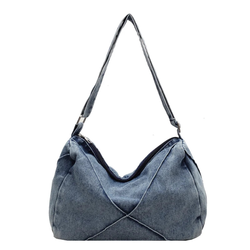 Stylish Large Canvas Tote Bag | Versatile Denim Handbag