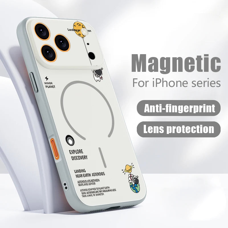 Hanging Astronaut Pattern Case for iPhone | Magnetic & Stylish Protection