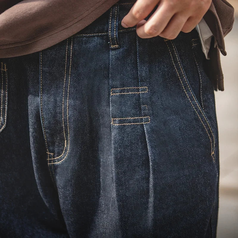 Men's Retro Baggy Denim Jeans | Wide Leg Casual Trousers
