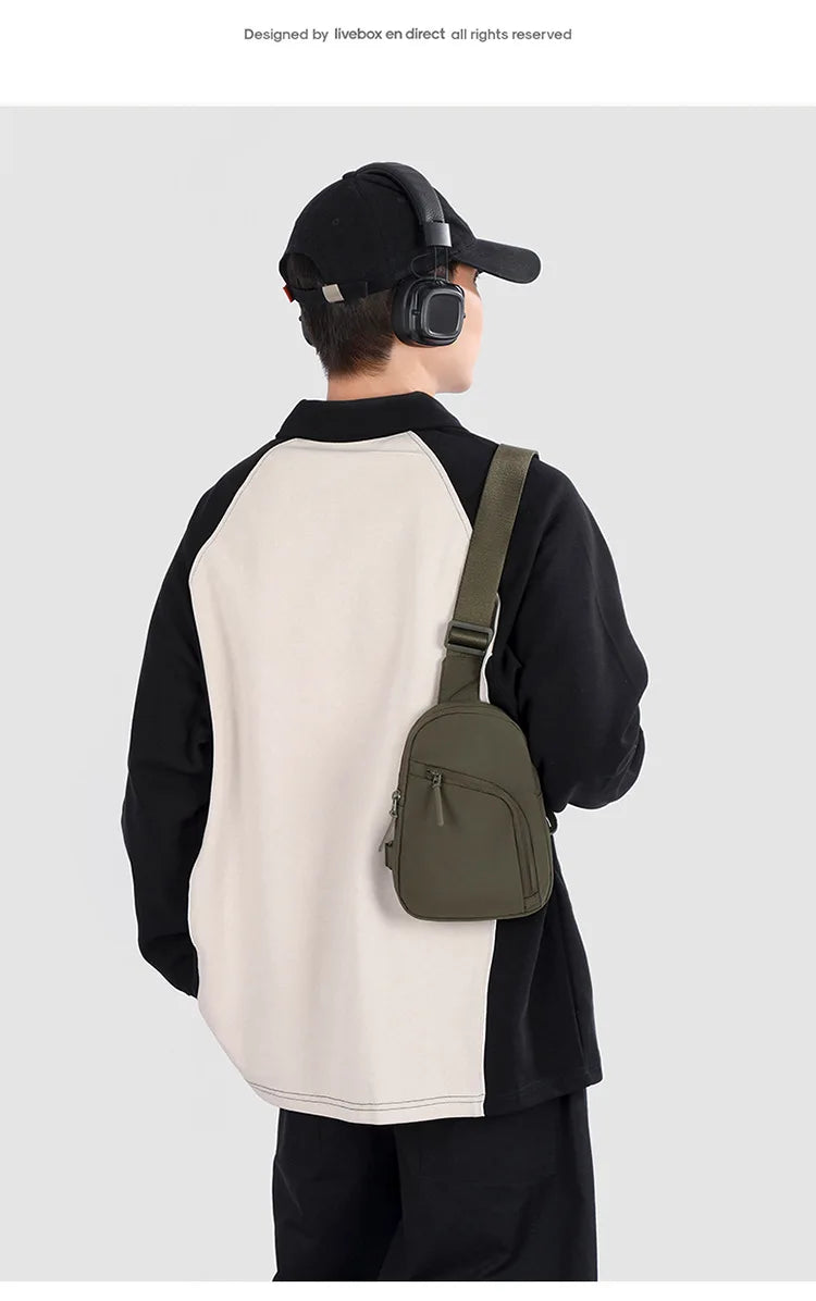 Waterproof PU Leather Sling Bag | Versatile Unisex Chest Bag