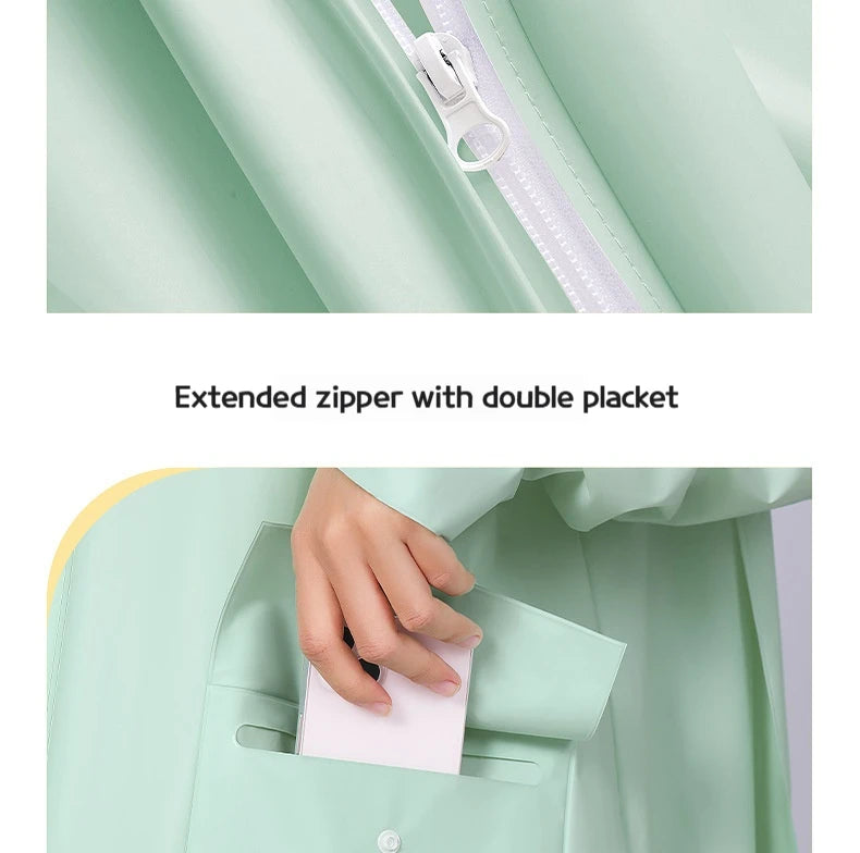 Long Full-Length Anti-Rainstorm Raincoat Poncho for Adults