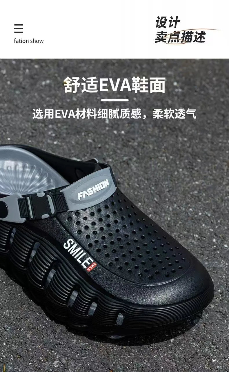 2026 Summer New Cave Shoes Outdoor Non slip Cool Slippers One Step Trendy Thick Bottom Odor proof Beach Shoes