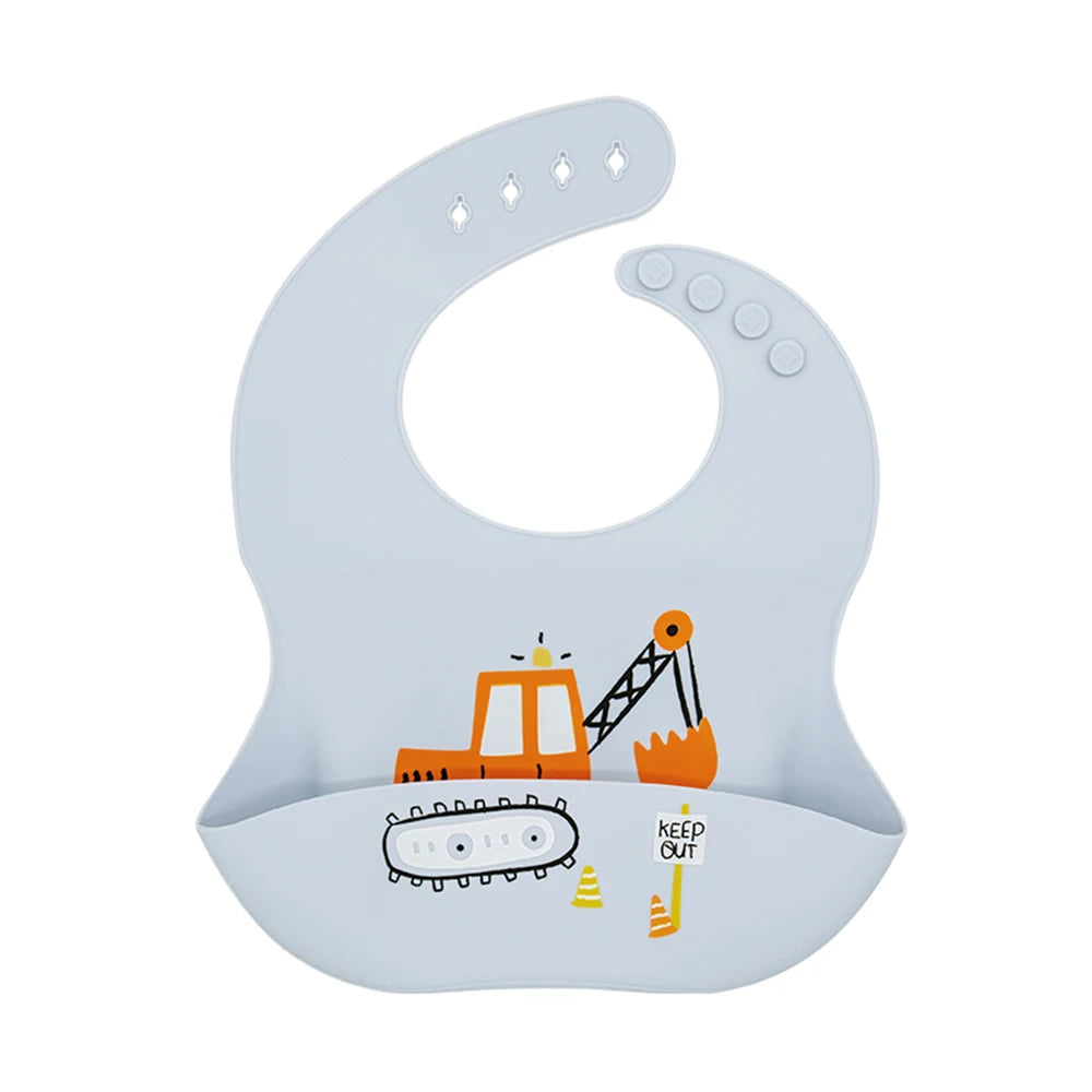 Adjustable Waterproof Silicone Baby Feeding Bibs for Kids