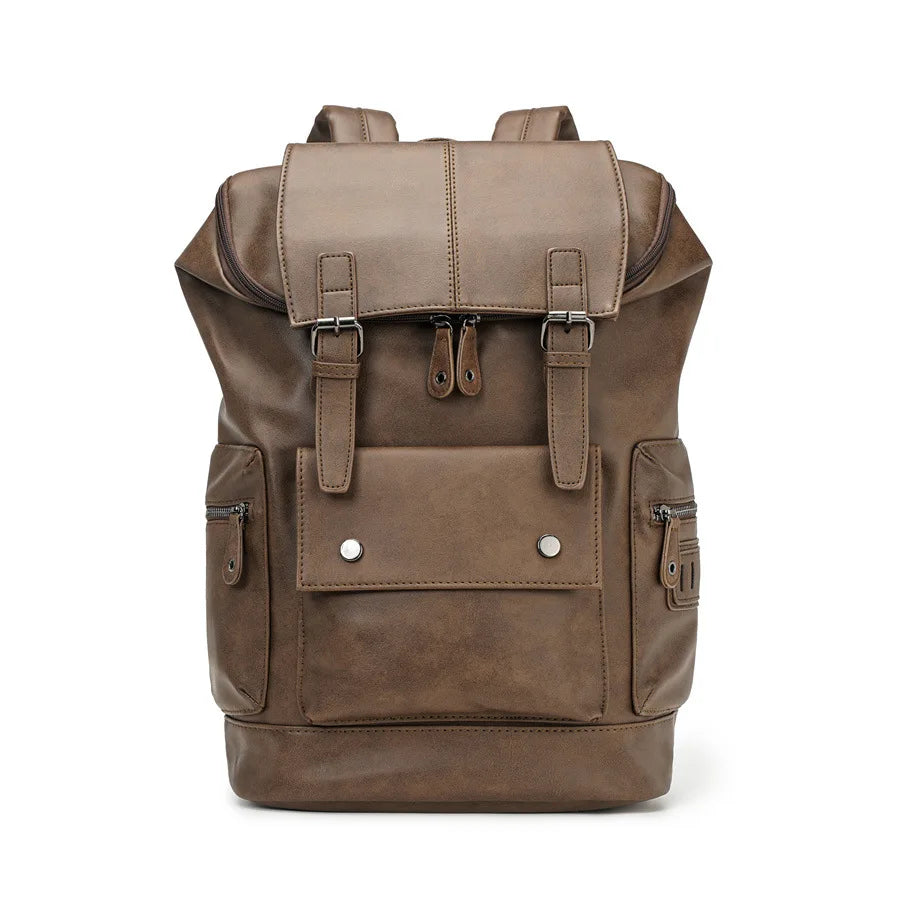 Vintage Luxury PU Leather Backpack | Large Capacity Laptop Bag