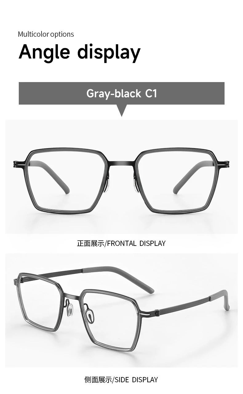 Simple Geometric Polygon Fashion Titanium Glasses | Blue Light Protection
