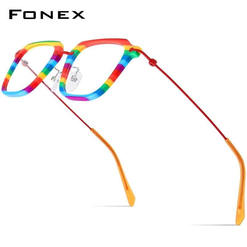 Monturas de gafas unisex cuadradas retro de titanio | Elegantes y duraderas