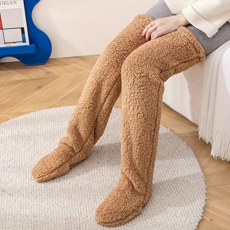 Warm High Winter Socks | Cozy Teddy Bear Mid-Calf Knee Pads 2026