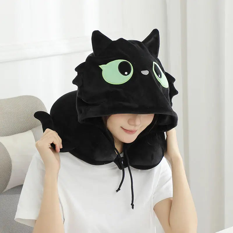 Cartoon Cat U-Shaped Neck Pillow | Travel Comfort & Support