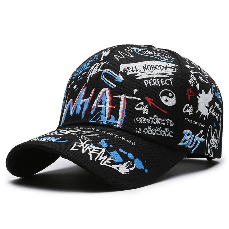 Unisex Graffiti Cotton Baseball Cap | Trendy Snapback Hat