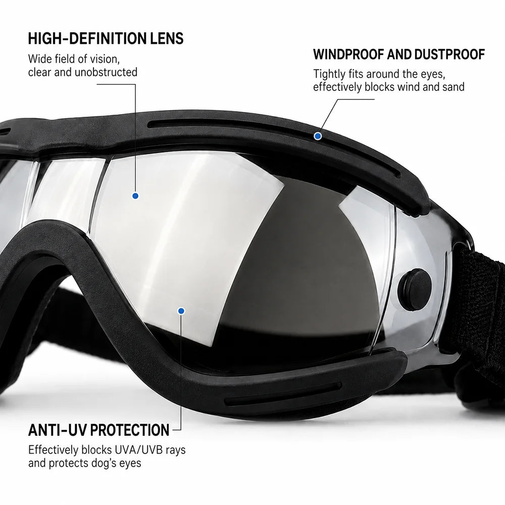 Adjustable Dog Sunglasses | UV Protection Goggles for Pets