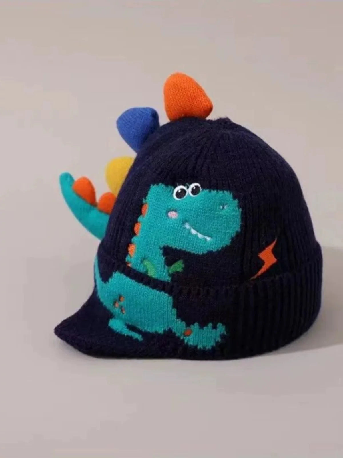 Kids Dinosaur Knitted Beanie Hat | Funny Warm Winter Cap