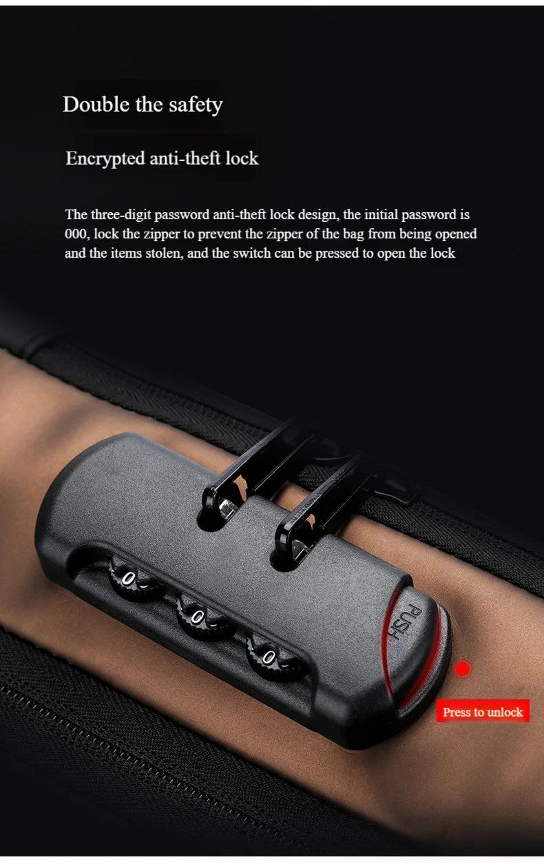 Men's Anti-Theft Chest Bag with USB Port | Waterproof Crossbody Sling