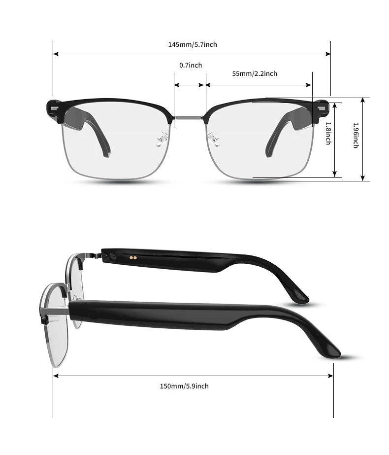 Smart Glasses with Color-Changing Lenses & Bluetooth Audio
