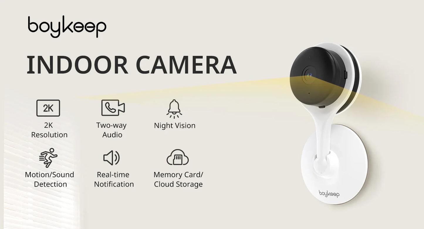 2K Wi-Fi Indoor Security Camera | Smart Baby Monitor with 2-Way Audio