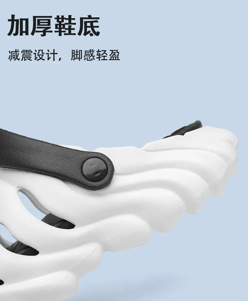Men Fashion Closed Toe Beach Slippers Summer Trendy Casual Breathable Non Slip Slip on Street Daily Leisure Shoes