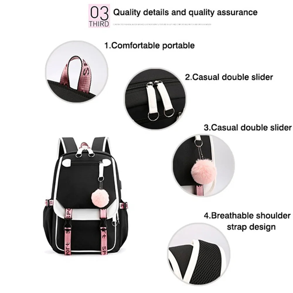 Cute Anime Cat Kawaii Backpack for Girls | Perfect Back to School Bag