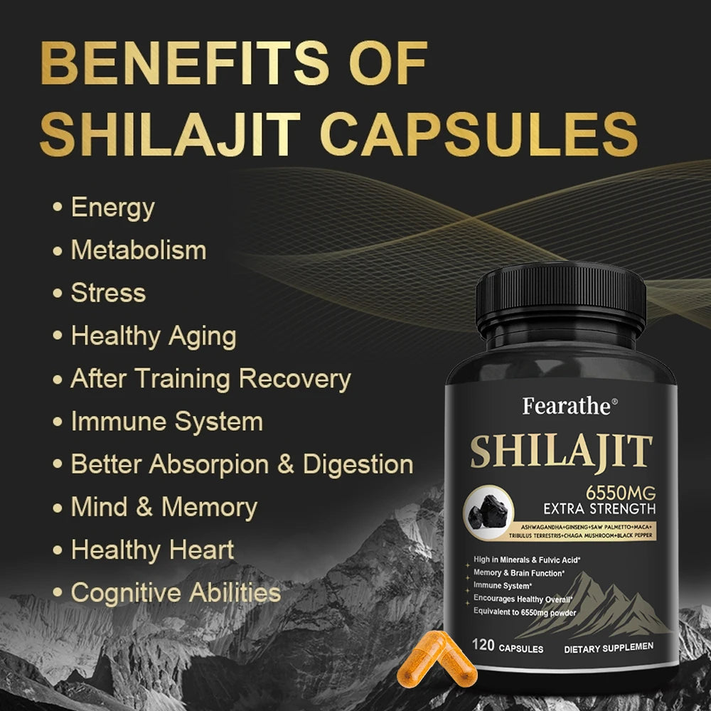 Shilajit Ginseng Maca Capsules | Energy, Endurance & Wellness