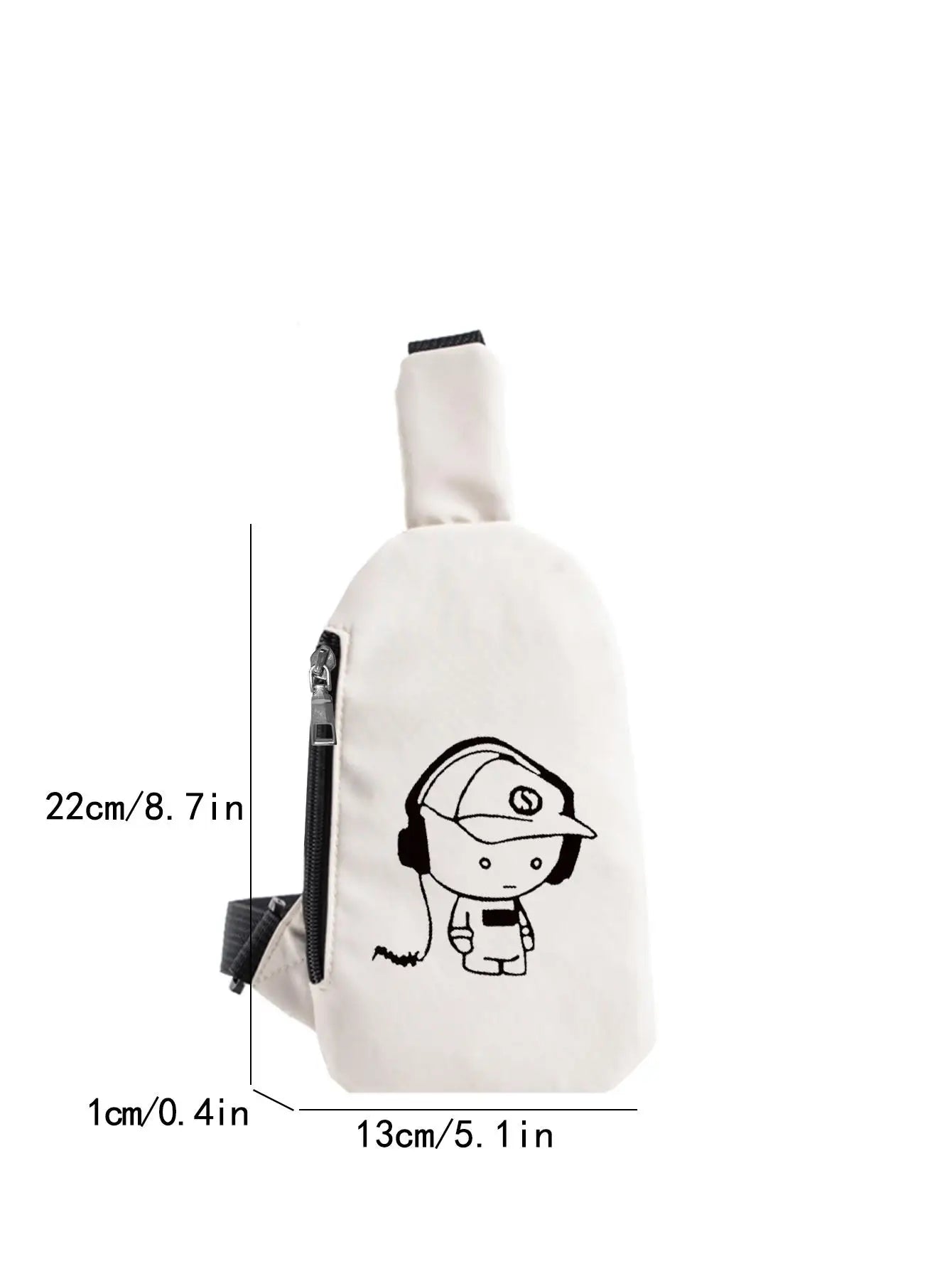Cute Cartoon Music Boy Printed Chest Bag | Large Capacity