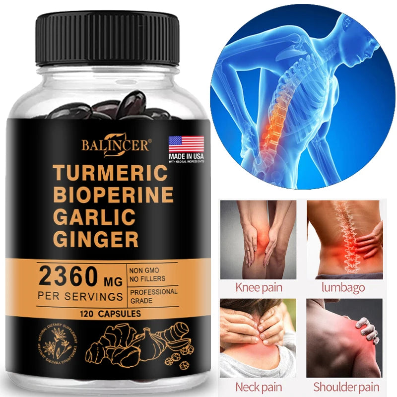 4-in-1 Turmeric Ginger Supplement for Joint & Immune Support