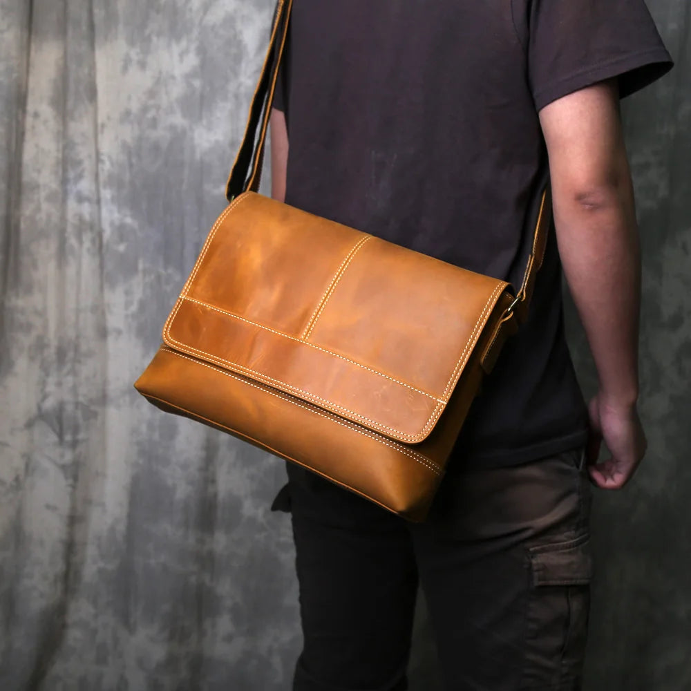 Retro One-Shoulder Genuine Leather Backpack | Large Capacity
