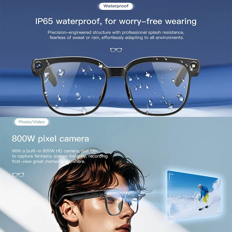 Men's AI Smart Glasses | Dual Camera Translation & Bluetooth Calling
