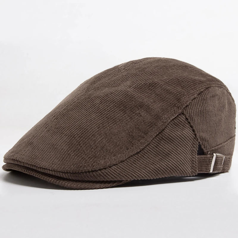 Unisex Corduroy Beret Hat | Vintage Newsboy Cap for All Seasons