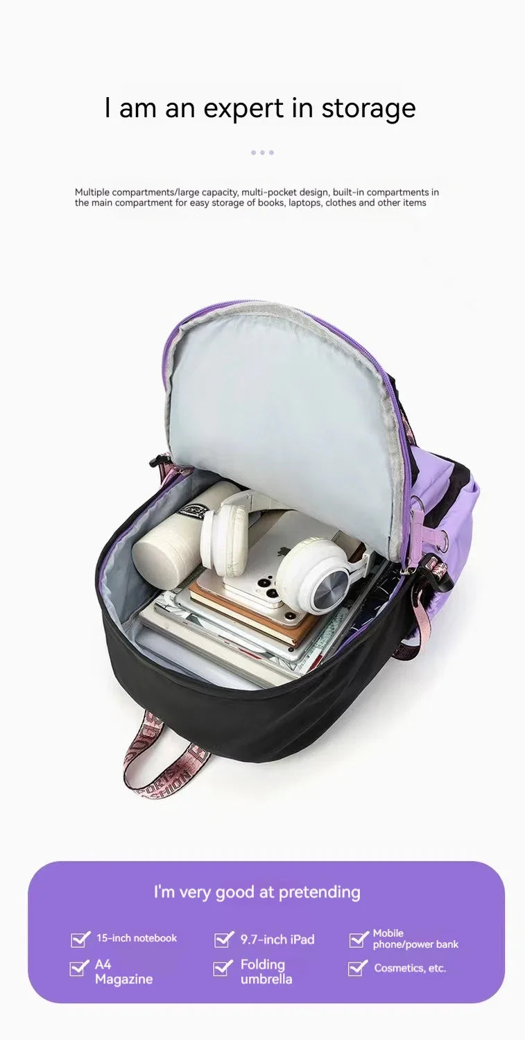 Cute Nylon Schoolbag Backpack for Teenagers | Durable & Stylish