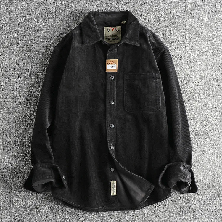 Men's Solid Color Corduroy Shirt | Vintage Casual Fashion