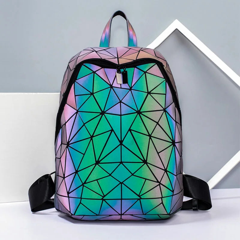Luminous Geometric Women's Backpack | Stylish Schoolbag for All
