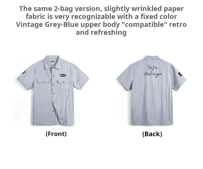 Men's Gray Printed Cuban Collar Shirt | Lightweight Summer Top