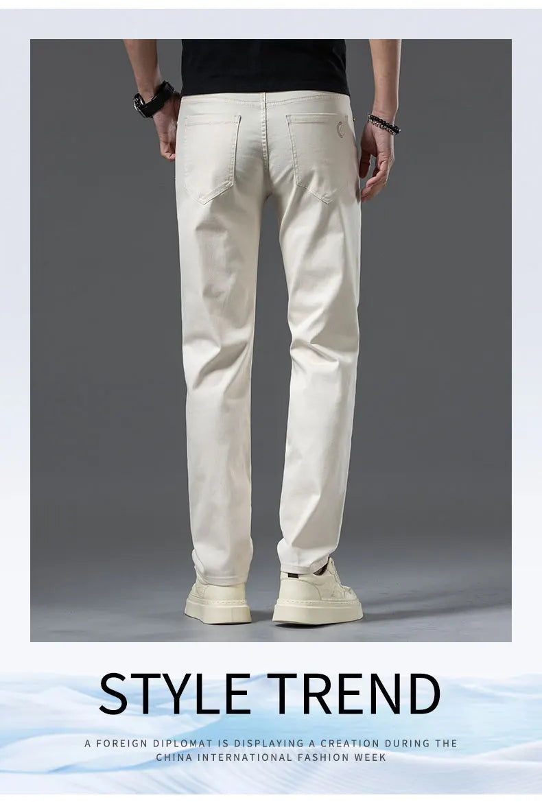 Men's Slim Casual Stretch Jeans | Smart Business Fashion Trousers