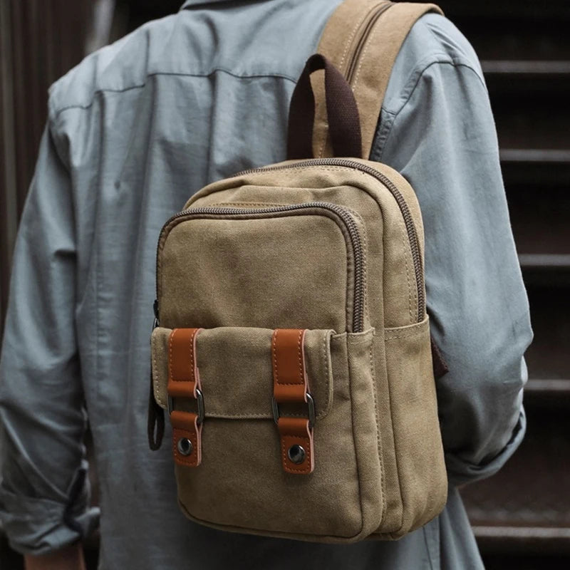 Stylish Mini Vintage Canvas Backpacks for Everyday Use