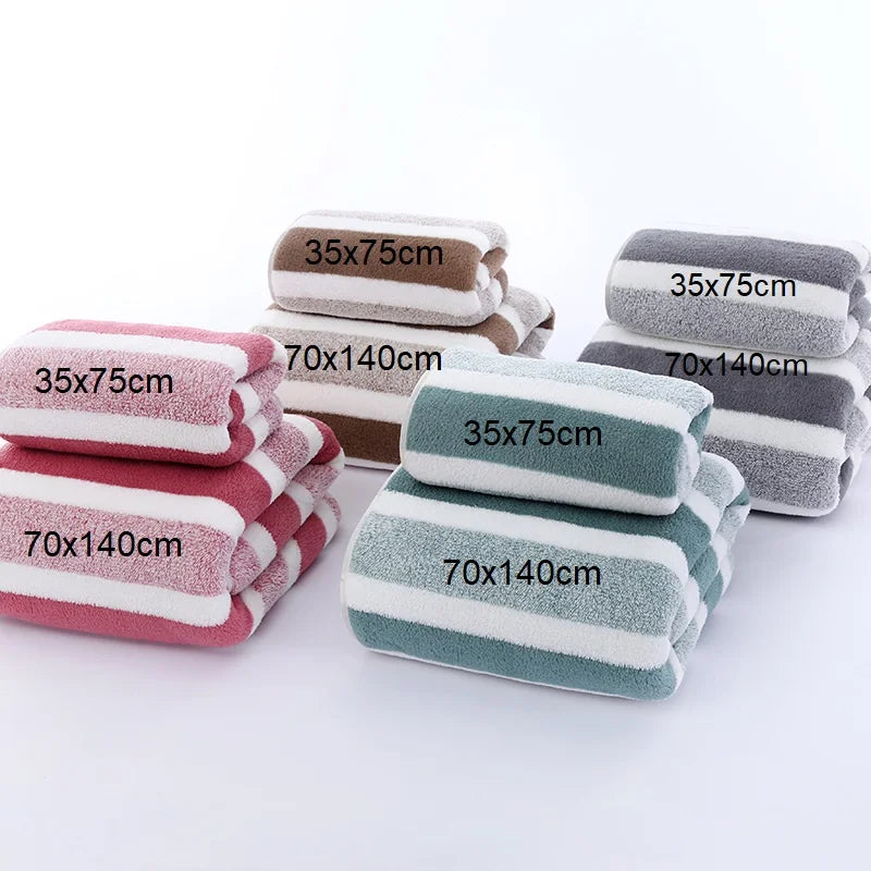 Soft Striped Towel Set | Quick Drying & Absorbent Towels