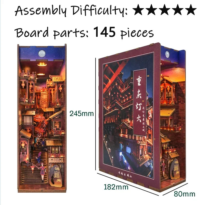 Kits insertables de estantería de madera para rincones de lectura (DIY) | Decoración miniatura creativa