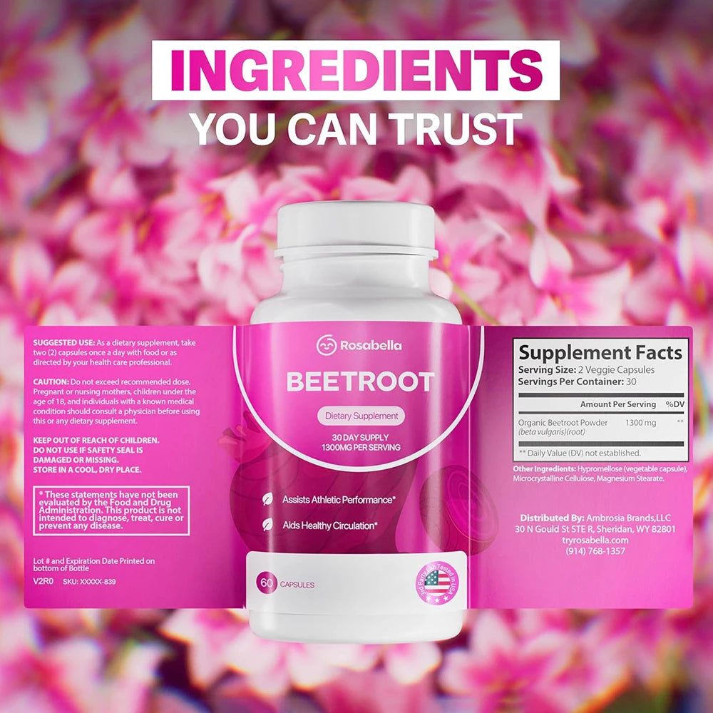 Organic Beet Root Capsules for Healthy Circulation & Vitality